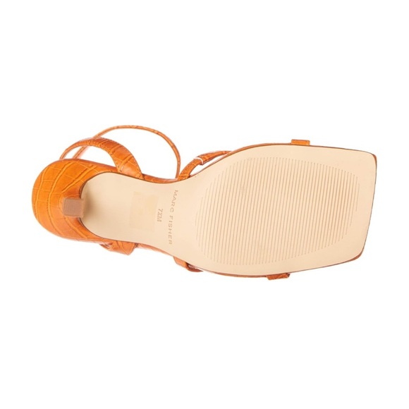 NWOT Marc Fisher Women's Deric Heeled Sandal in Orange Size 8 - Picture 6 of 13